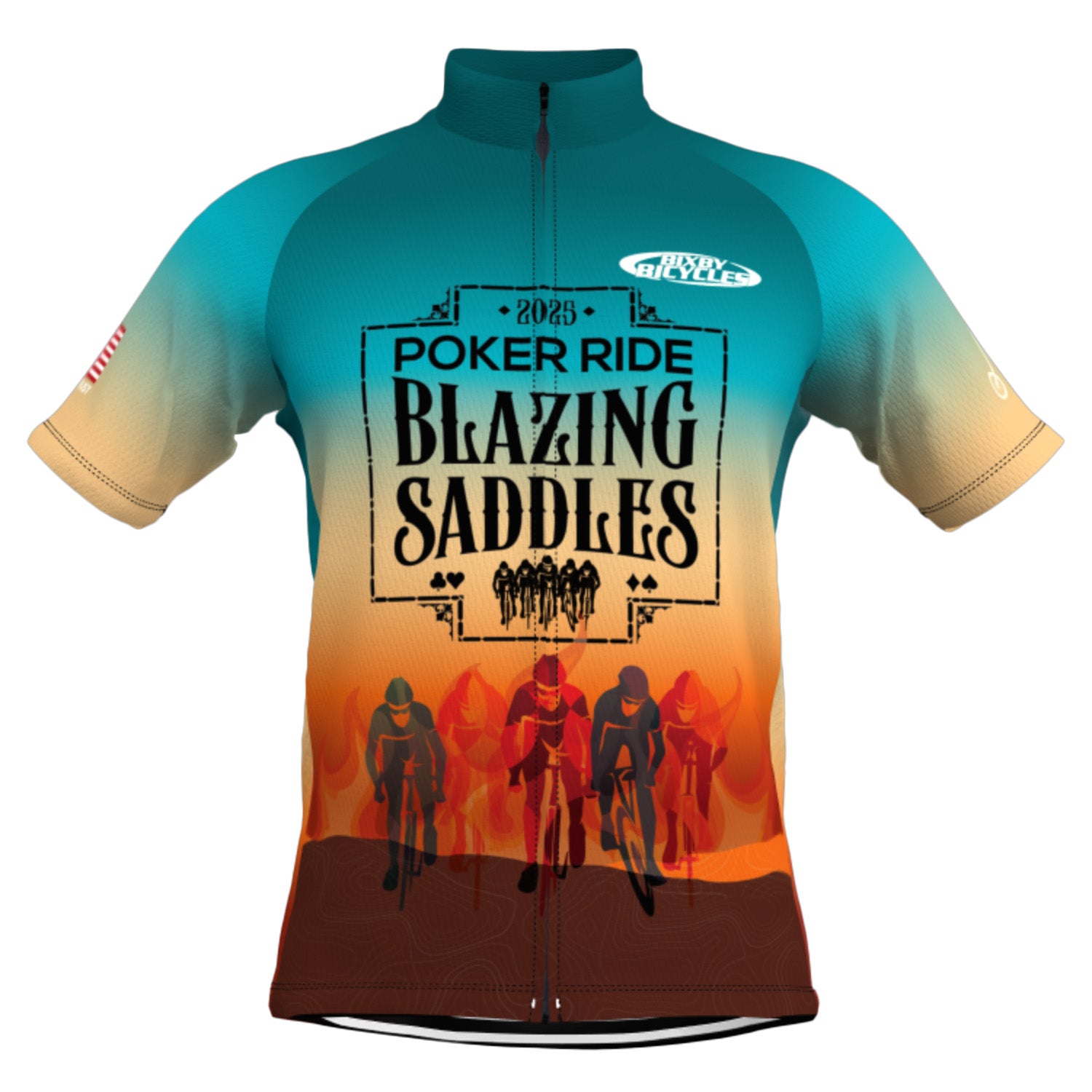 Blazing Saddles Poker Ride Jersey, bixbybicycles.com