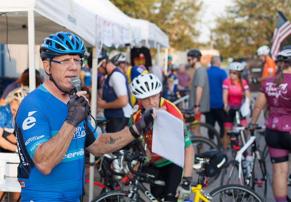 Buster Brown delivering the rules for Blazing Saddles Ride 2022, Bixby Oklahoma