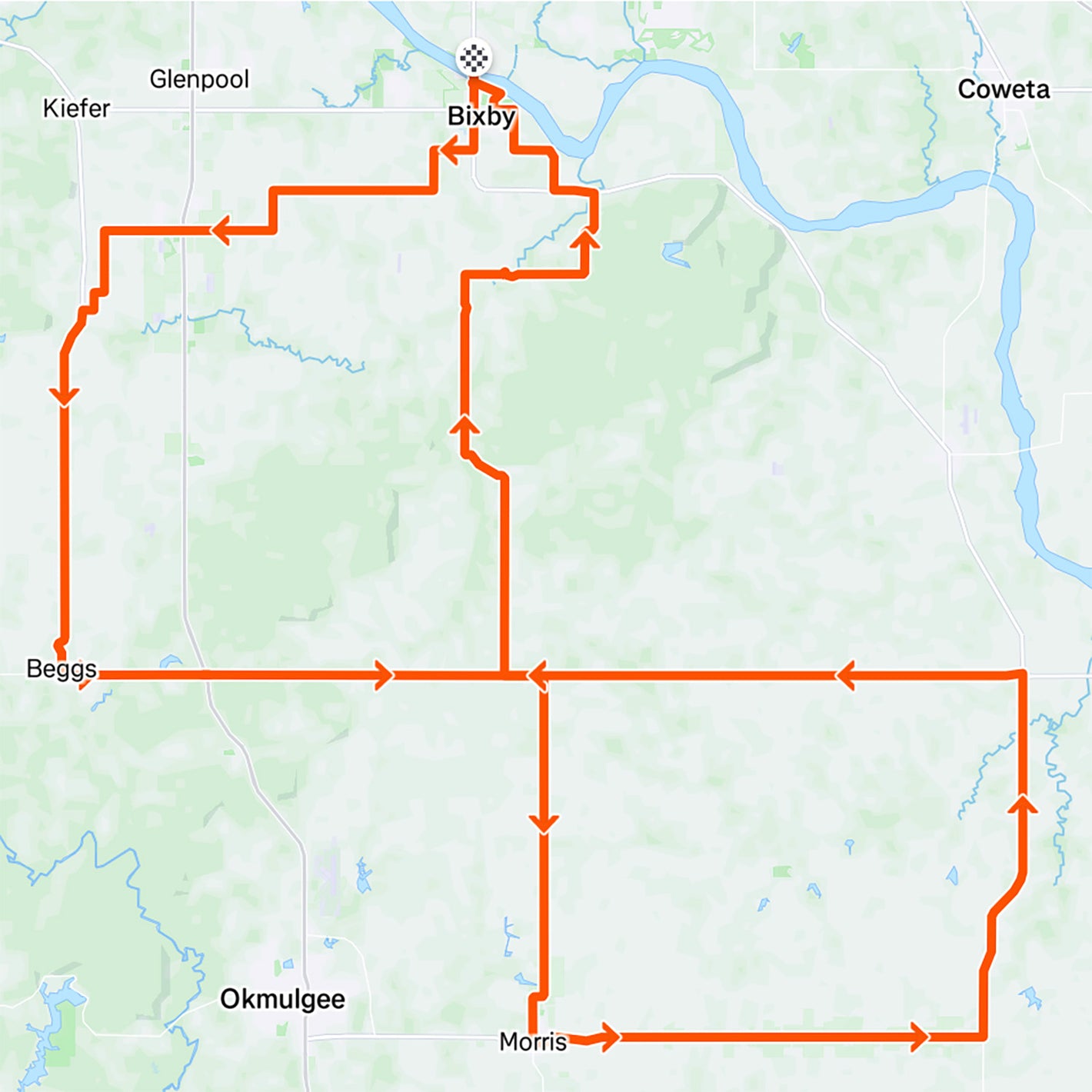 Blazing Saddles Sub 5-hour 105 mile Map - Goal is sub 5-hour total time