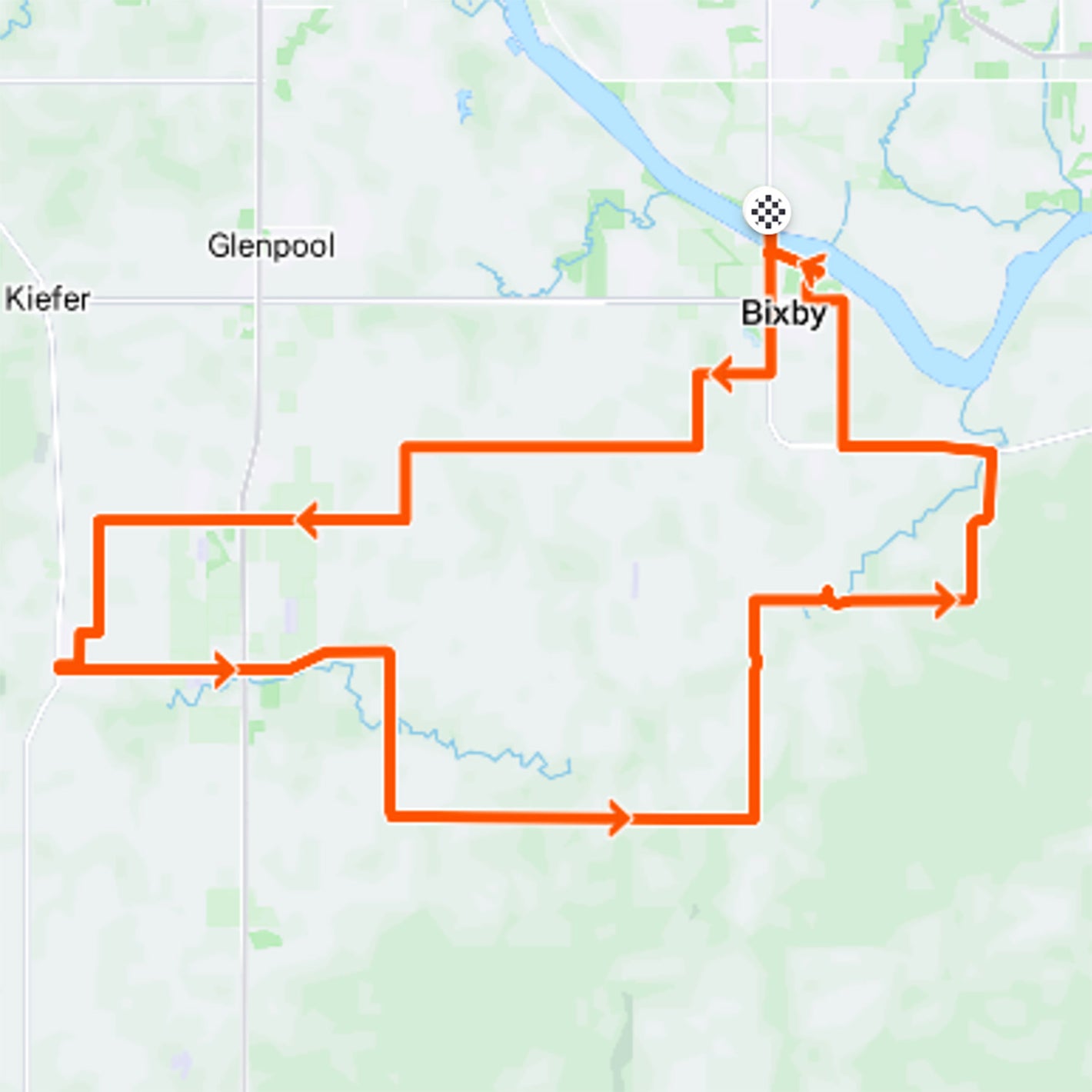Blazing Saddles Ride - 43-Mile Route, Bixby Bicycles, Oklahoma